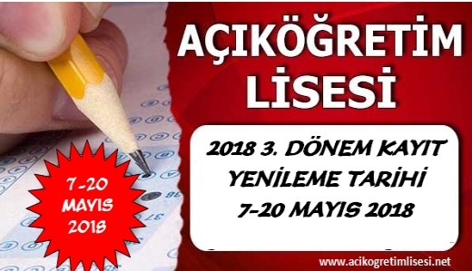 2018 3. dönem kayıt yenileme tarihi